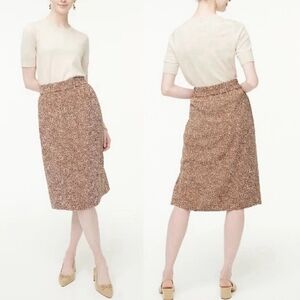 J. Crew Skirt Brown Glazed Pecan Cream Polka Dot Midi Skirt – Size XXL – NWOT
